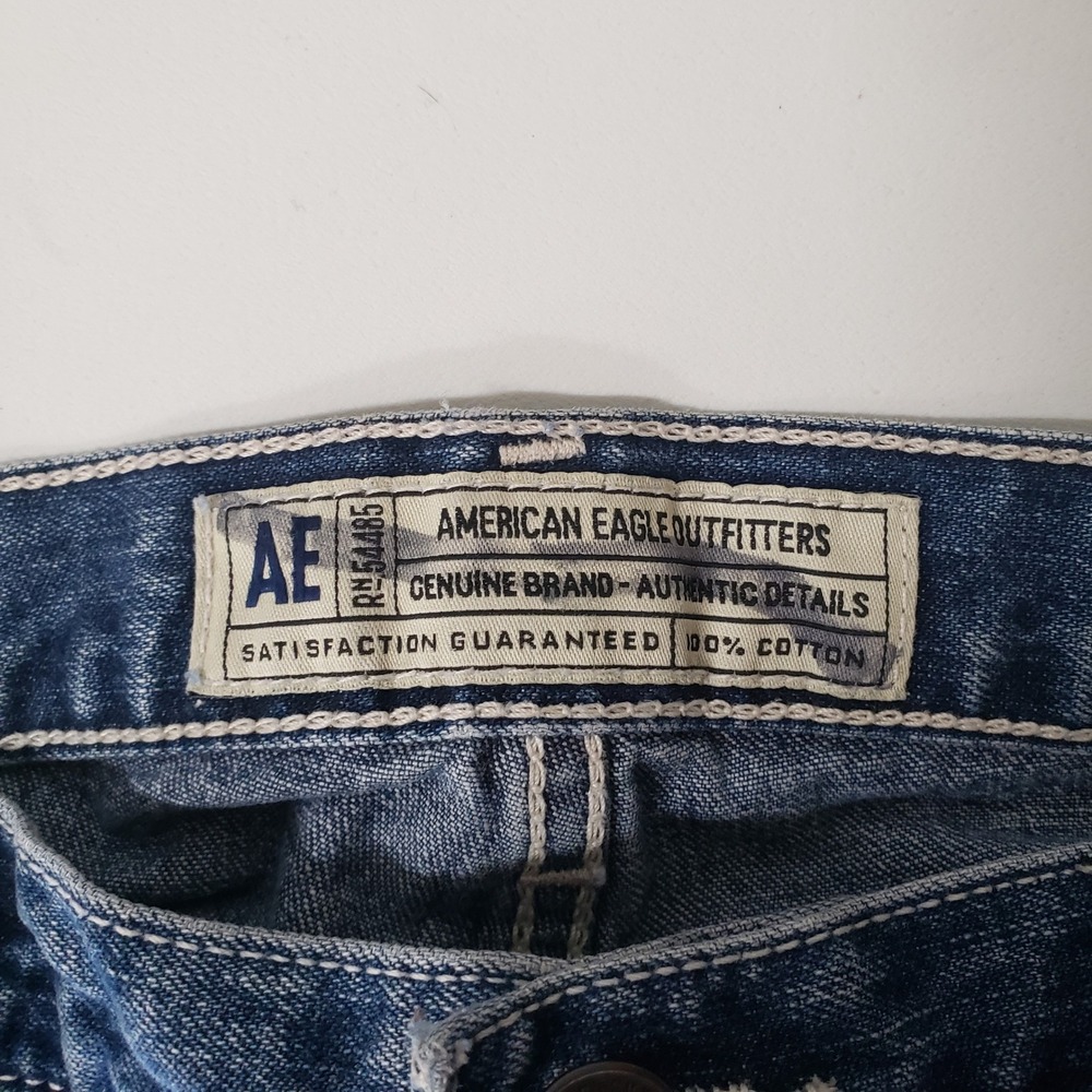 Y2K American Eagle Womens Jeans Size 8 Bootcut Flare Low Rise‎ Grunge Casual - Picture 4 of 6